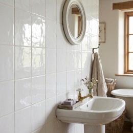 	image of Cotswolds English White Gloss Ceramic Wall Tile 150x150mm
